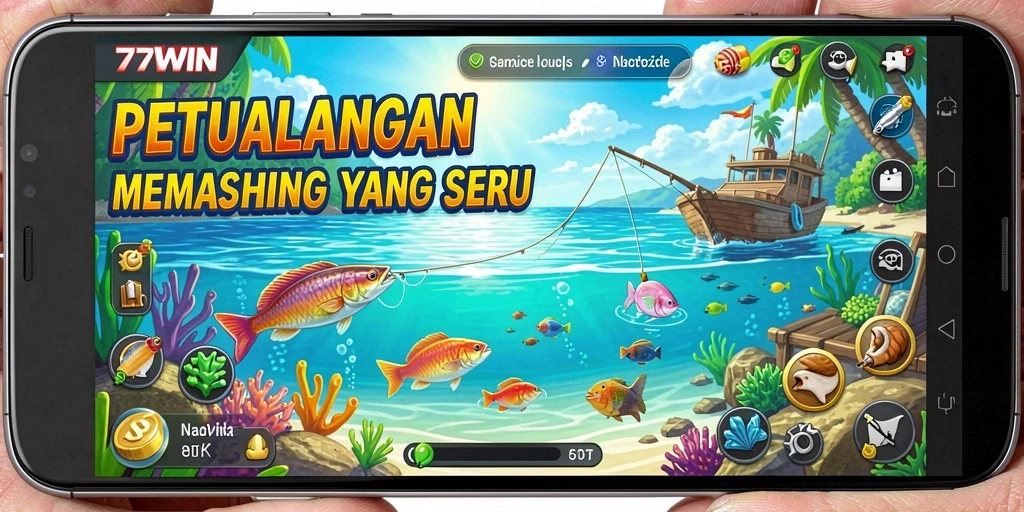 Gameplay seru dalam 77WIN dengan berbagai jenis ikan.