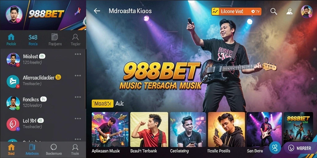 Tampilan screenshot 988BET menampilkan antarmuka aplikasi dengan fitur musik yang mengesankan.