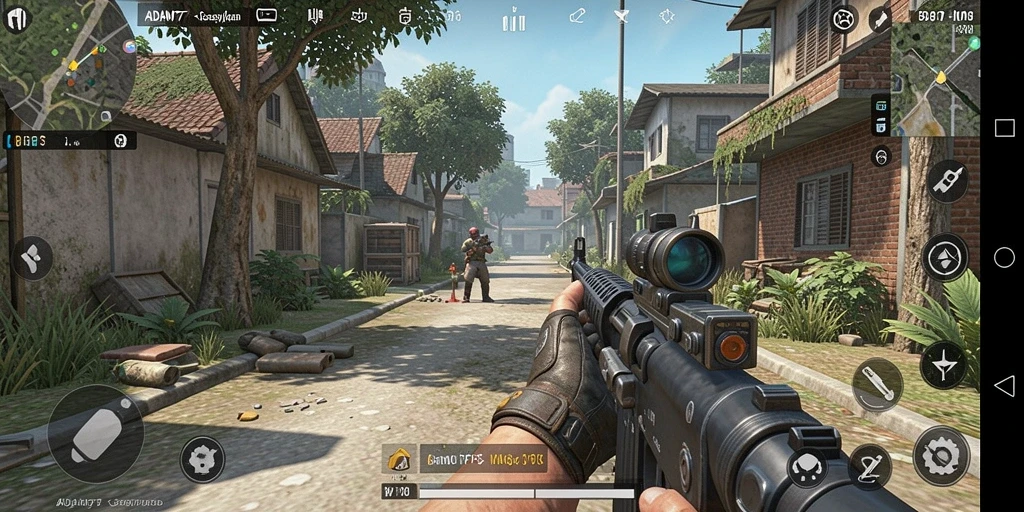 Screenshot gameplay ADAM77 menunjukkan aksi seru di dunia TPS.