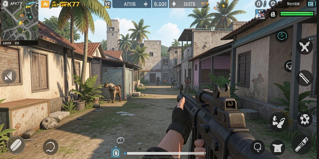Tampilan gameplay AFK77 dengan aksi TPS yang mendebarkan.
