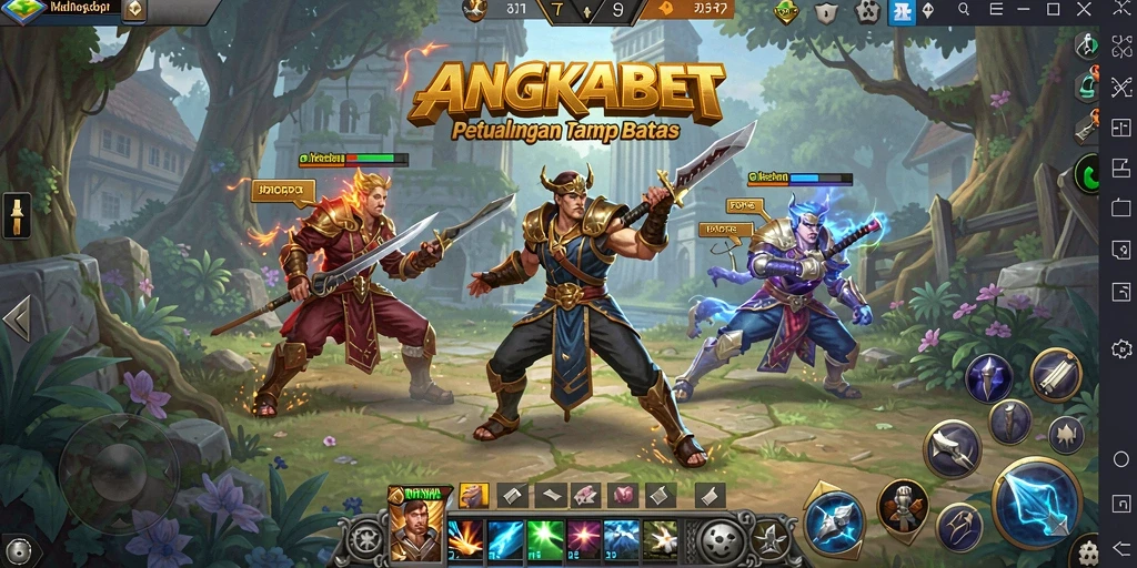 Screenshot utama ANGKABET menampilkan aksi seru dalam dunia MMORPG.