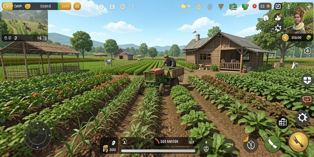 Tampilan gameplay <strong>C8VIP</strong> yang seru di dunia pertanian yang indah.