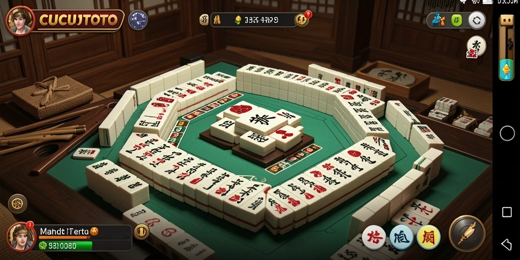 Tampilan gameplay menarik dari CUCUTOTO dengan Mahjong.