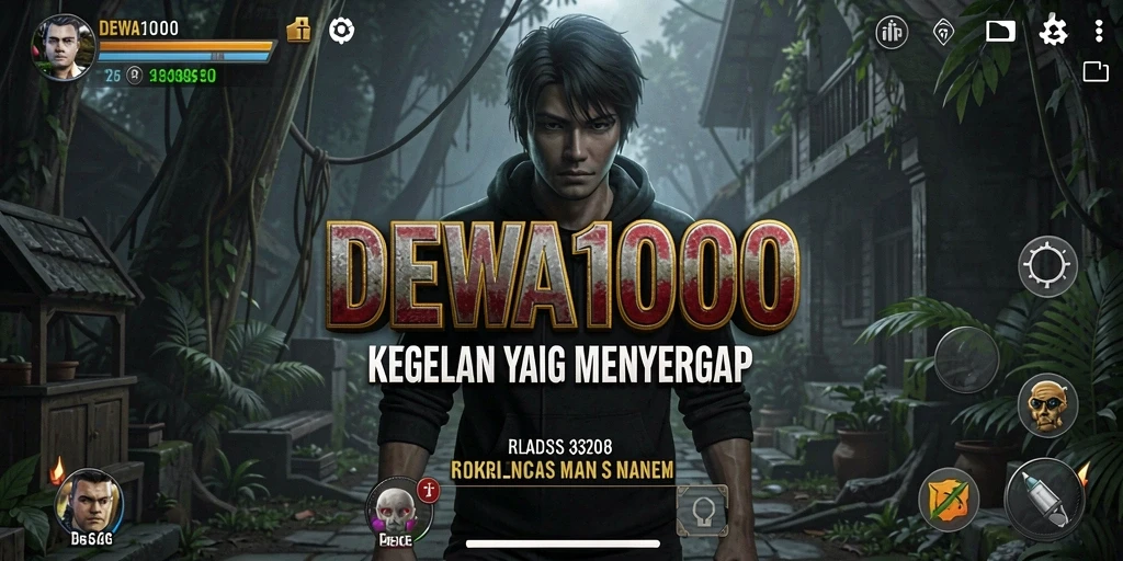 Screenshot dari gameplay DEWA1000 yang menampilkan suasana horor yang mencekam.