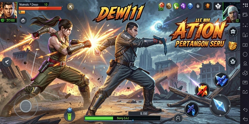 Tangkapan layar utama DEWI11 menunjukkan momen aksi mendebarkan dalam gameplay.
