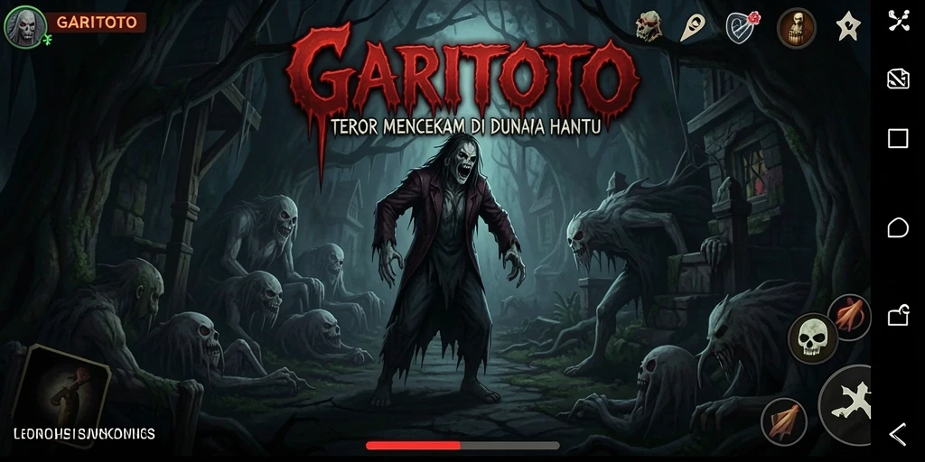 Screenshot gameplay GARITOTO menampilkan momen mencekam dan suasana horror yang nyata.