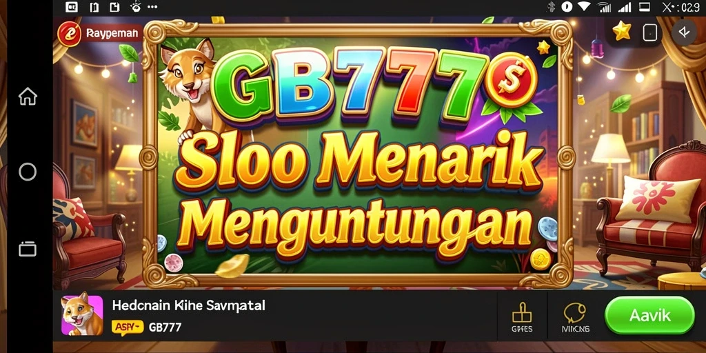 Screenshot gameplay GB777 yang menampilkan gulungan slot penuh warna.