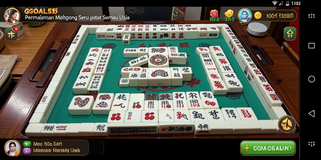 Screenshot gameplay GOAL55 menampilkan serunya permainan Mahjong.