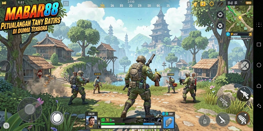 Screenshot gameplay MABAR88 menampilkan eksplorasi dunia terbuka yang mengesankan.