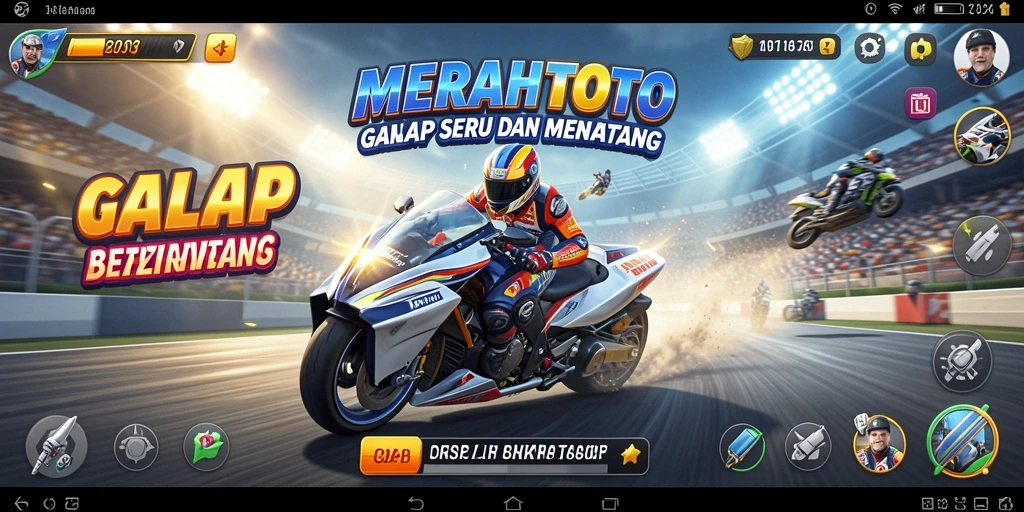 Tampilan klasik dari gameplay balap di MERAHTOTO yang memukau.