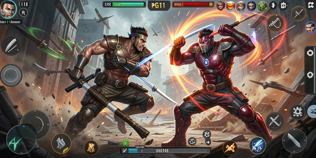 Tampilan gameplay PG11 yang penuh aksi dan petualangan seru.