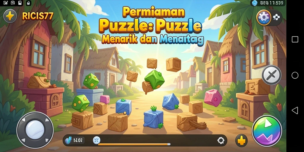 Screenshot gameplay RICIS77 dengan teka-teki menarik dan grafis menawan.