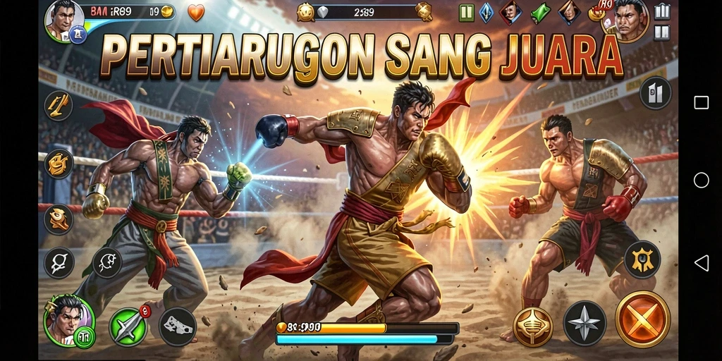 Tampilan gameplay RR89 yang mendebarkan dengan aksi bertarung intens.