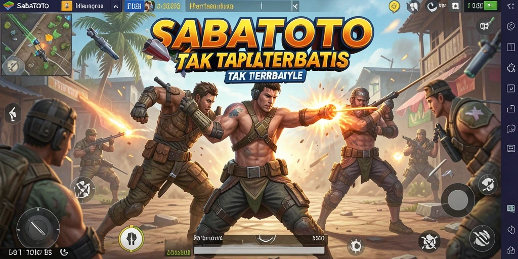 Tangkapan layar SABATOTO menampilkan aksi seru Battle Royale di medan tempur.