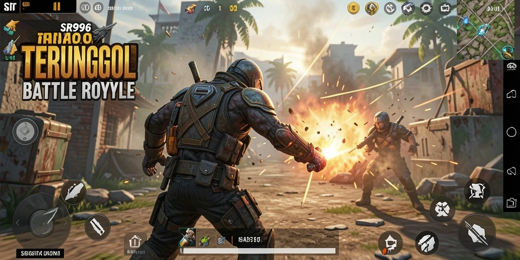 Tampilan gameplay mendebarkan dalam <strong>SR996</strong> saat para pemain bertempur di arena.