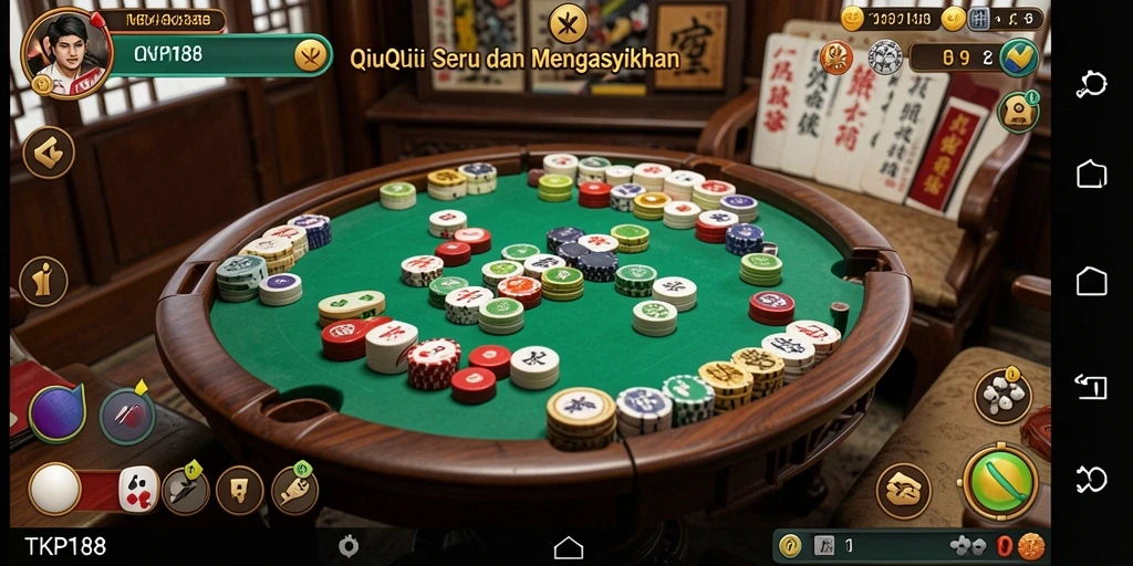 Screenshot utama TKP188 menampilkan serunya gameplay QiuQiu.