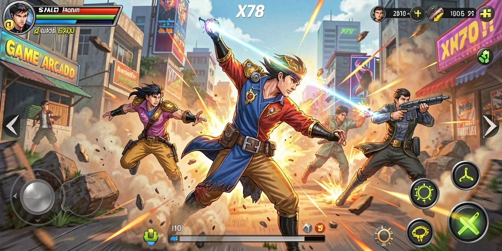 Gameplay X78 yang menegangkan dengan rintangan yang menarik.